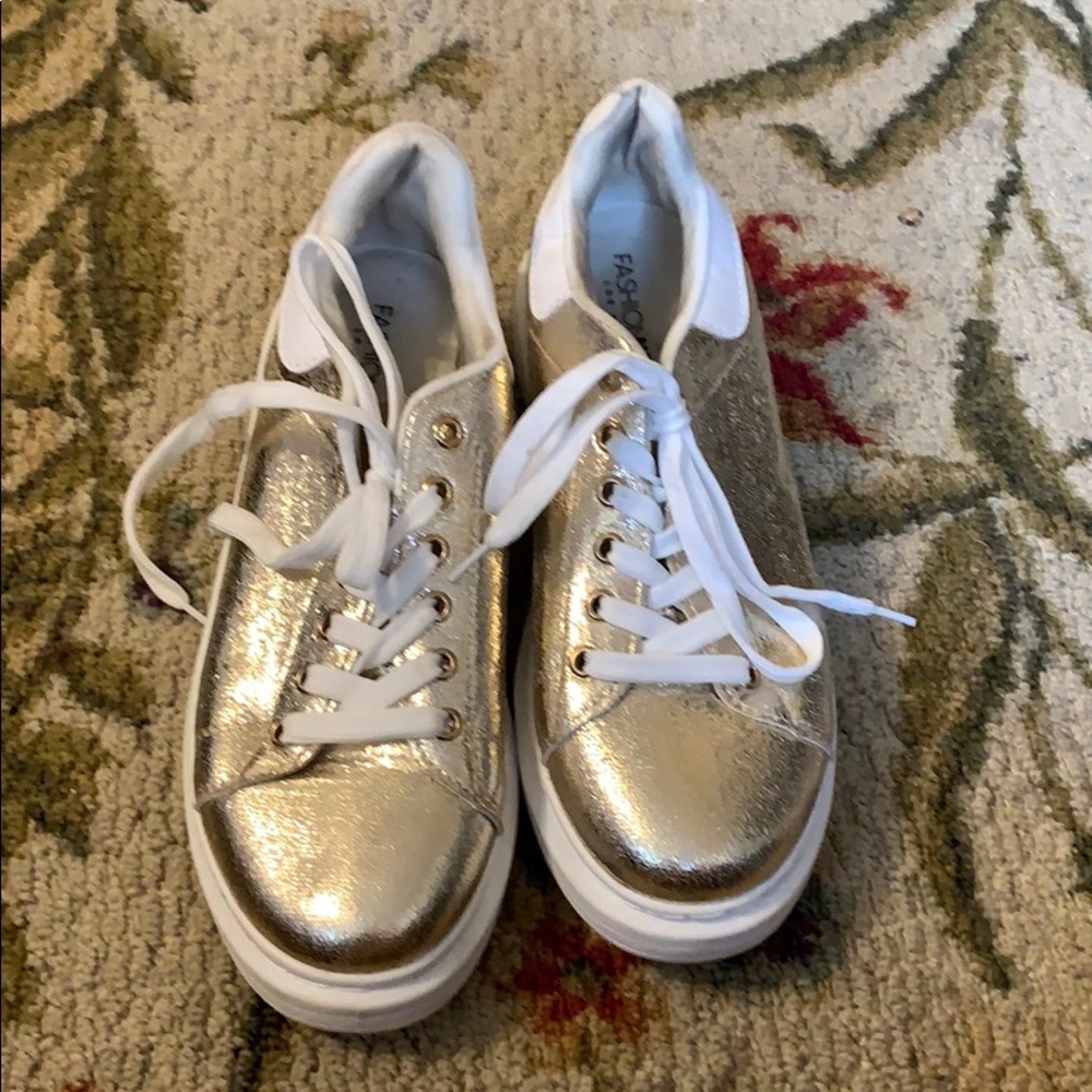 Gold shoes